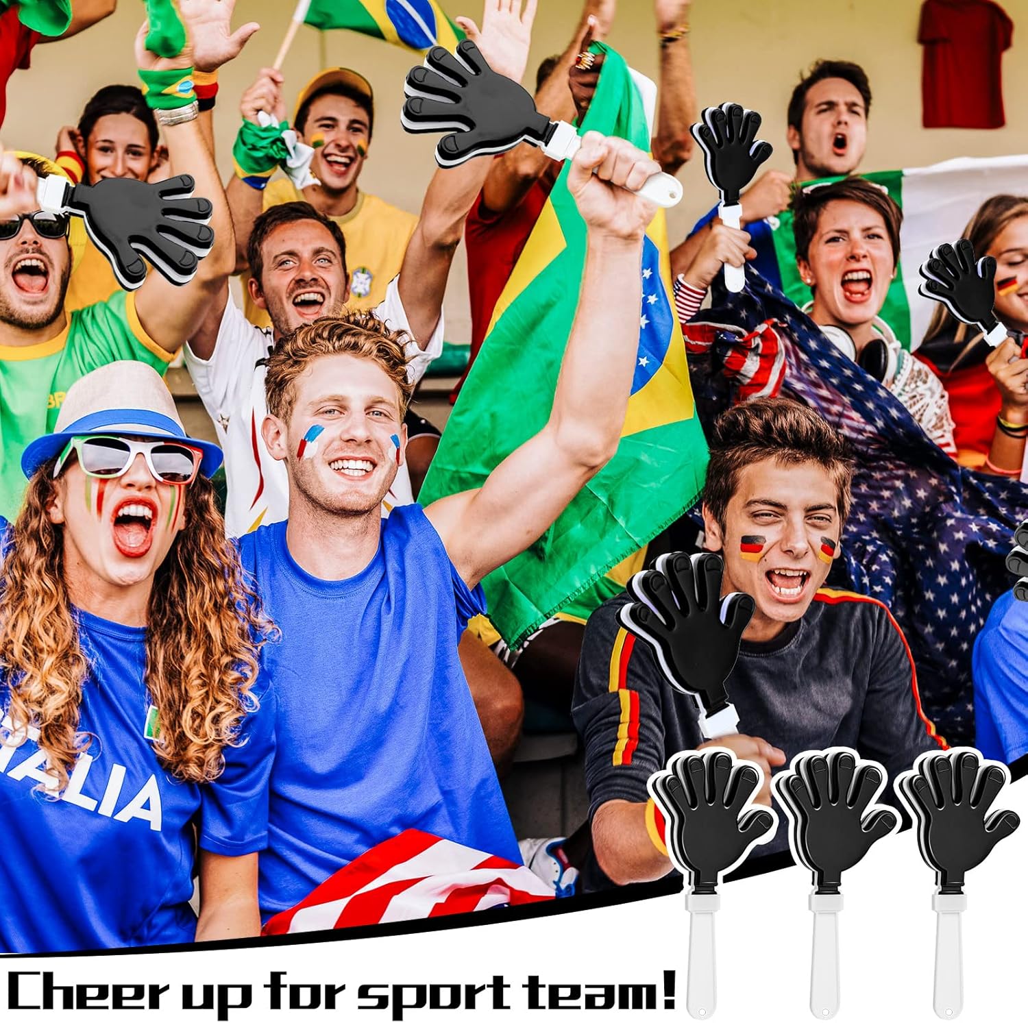 Sosation 36 pompones de animadora y palitos de trueno para eventos deportivos, juegos de fútbol, escuela, baile, equipo, artículos de espíritu,
