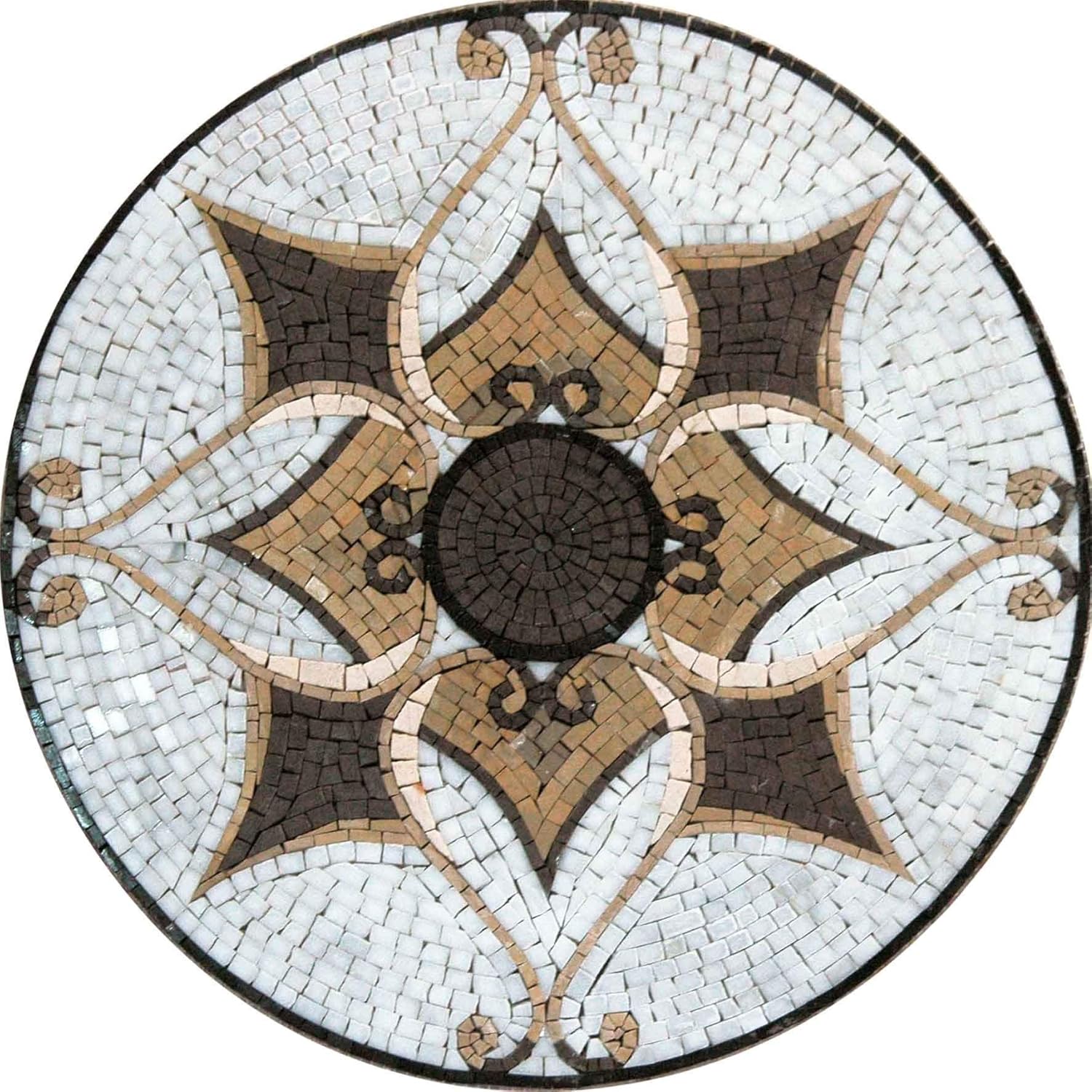 Mozaico Mozaico – Medallón de arte de mosaico – Tánger  Diseños de mosaicos  Arte de mosaico  Incrustaciones de piso de arte de pared de mosaico por