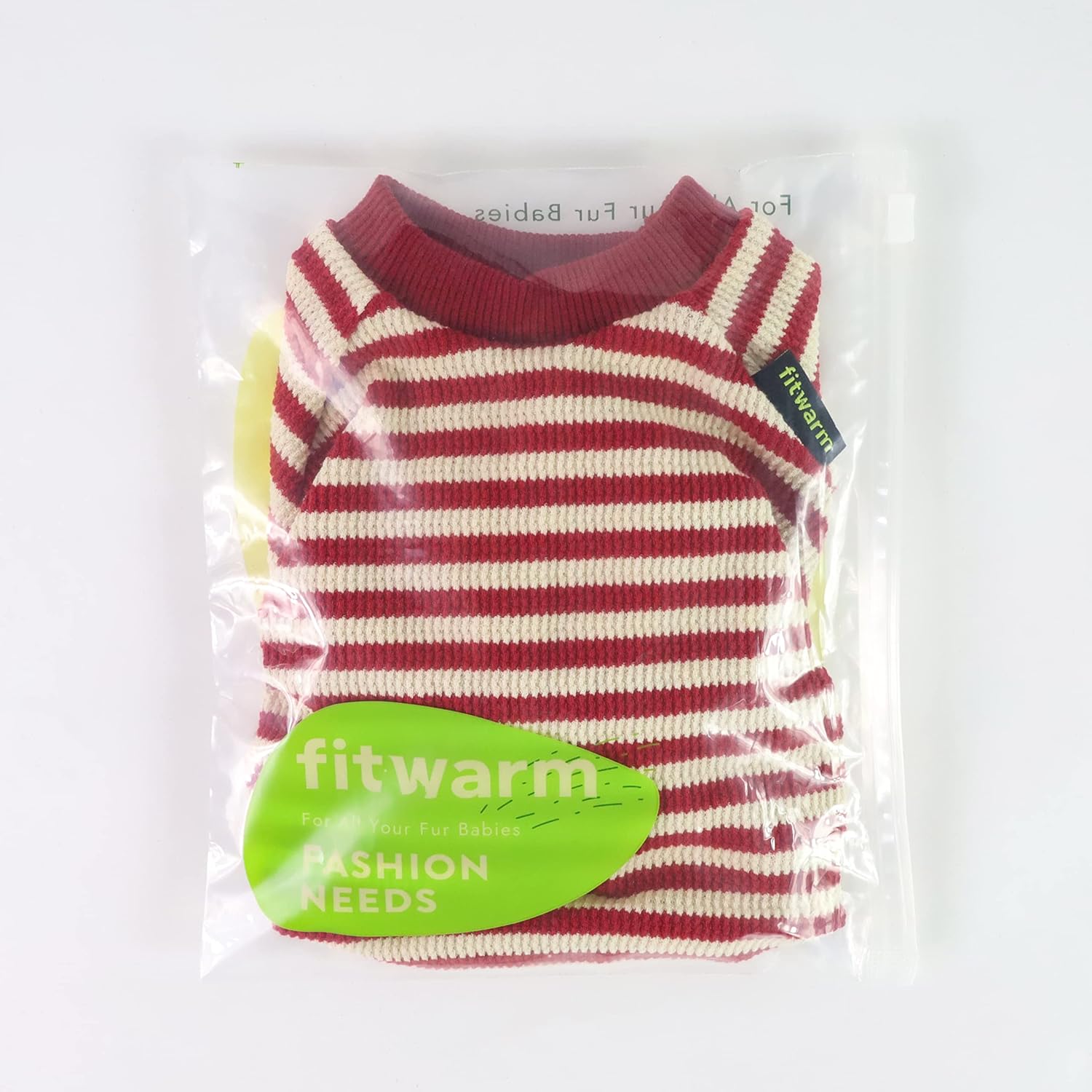 Fitwarm Pijama de perro a rayas rojas y blancas, ropa de perro de gofre para perros pequeños, hembra, niño, mameluco para cachorros con pies,
