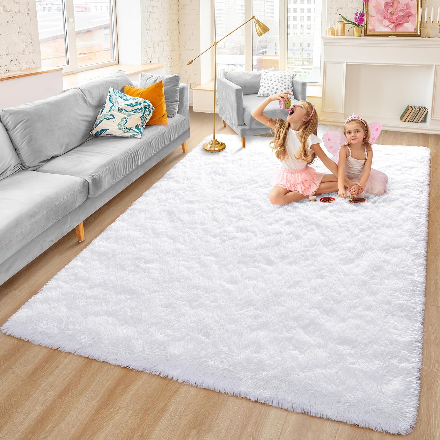 Rostyle – Alfombras suaves y esponjosas para el dormitorio, sala de estar, alfombras peludas, alfombra de Navidad para niñas, niños, alfombras