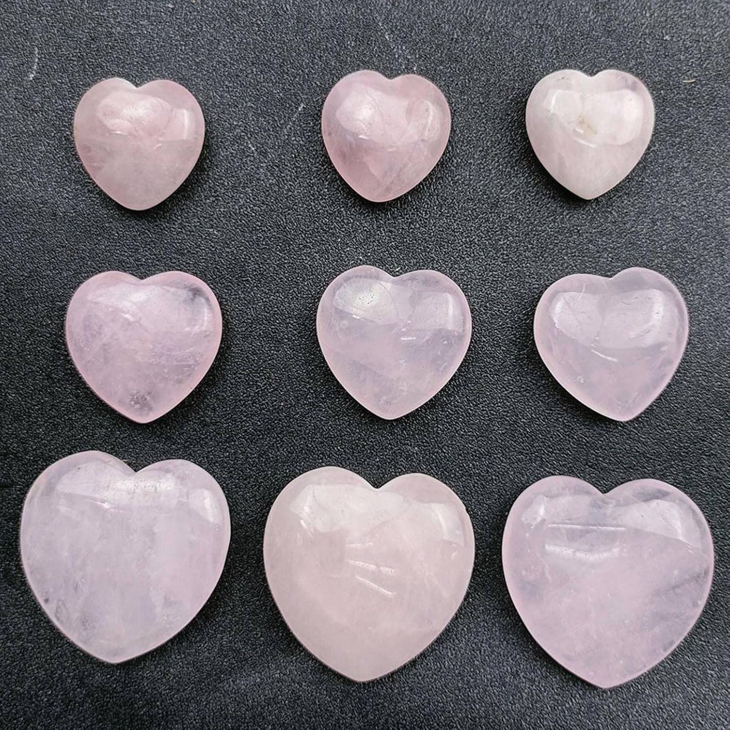 Cristal natural en forma de corazón, piedra pulida, cuarzo rosa, amatista, meditación, sanación, palmera, piedra lunar, 1 unidad