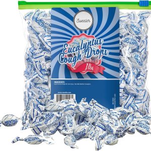 Gotas de eucalipto para la tos con mentol, refrescantes y refrescantes para la garganta, 1 libra Gotas de eucalipto para la tos con mentol, refrescantes y refrescantes para la garganta, 1 libra