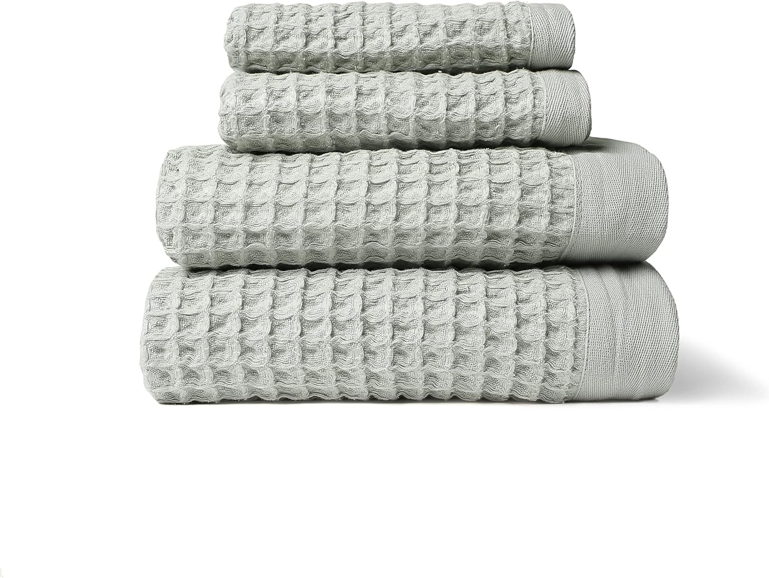 Happy Place Toallas de baño 100 % algodón orgánico, tejido gofre, de secado rápido y ultra absorbentes, toallas de baño ligeras de primera calidad