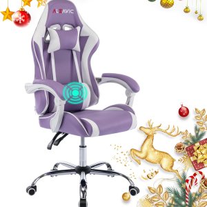 Silla de videojuegos, silla ergonómica de computadora de carreras, respaldo y asiento reclinable giratorio ajustable en altura, silla de videojuegos Silla de videojuegos, silla ergonómica de computadora de carreras, respaldo y asiento reclinable giratorio ajustable en altura, silla de videojuegos