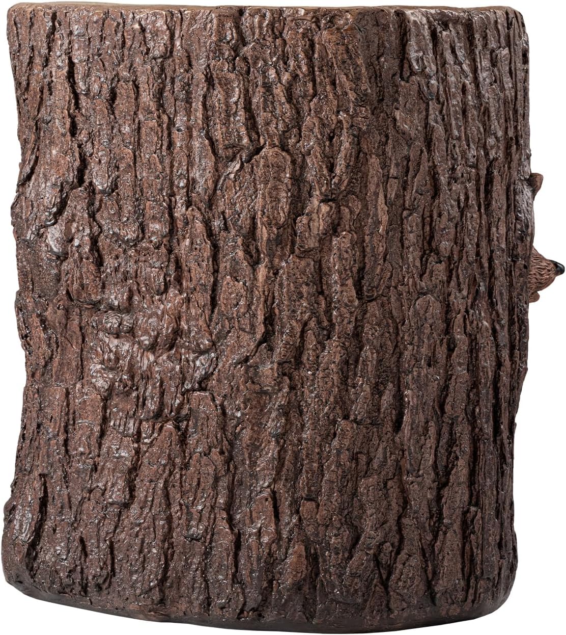 COSIEST Mesa auxiliar para exteriores, madera sintética, taburete de madera pintada a mano con mapache esculpido, mesa decorativa al aire libre,