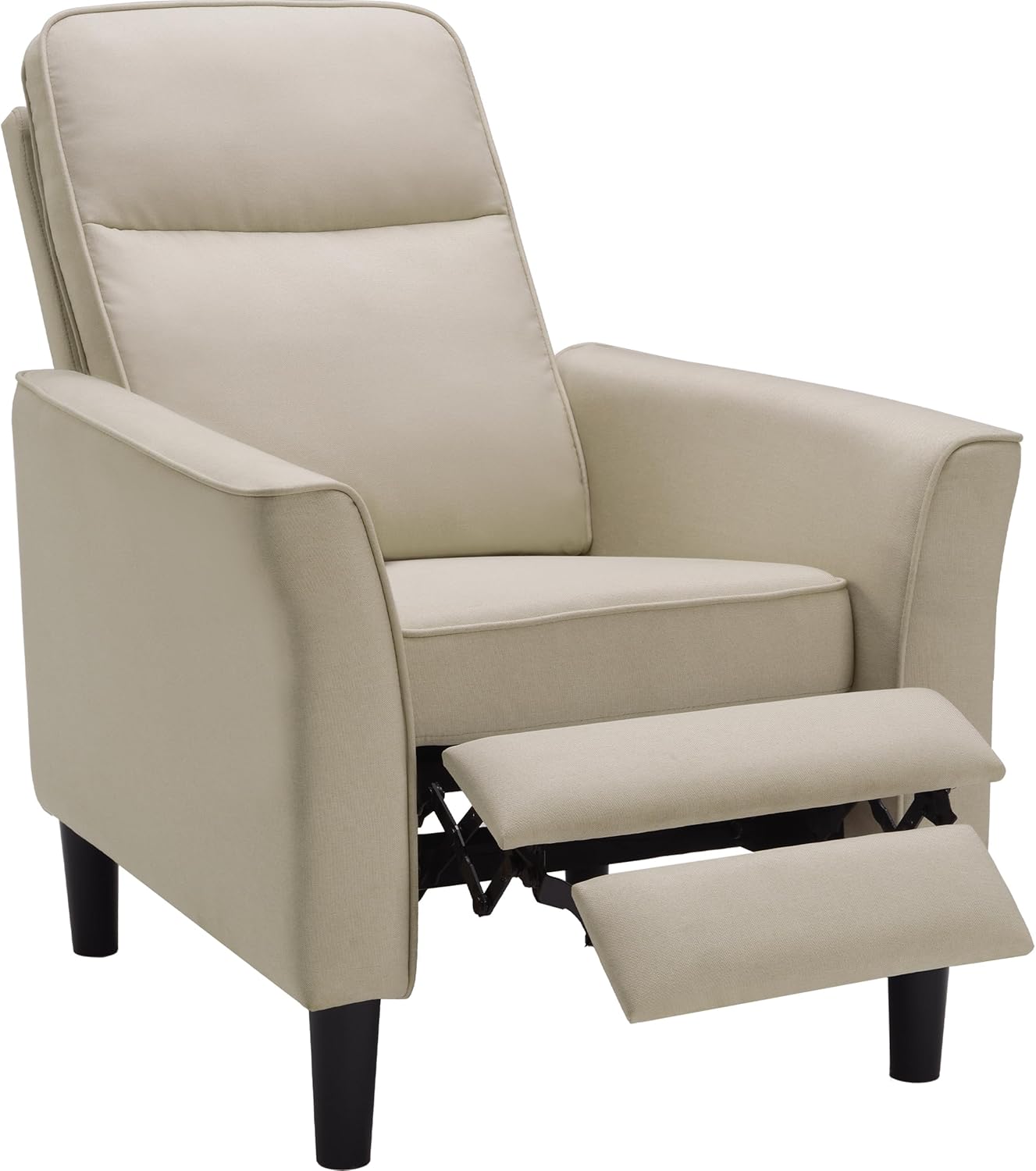 PrimeZone Silla reclinable de tela, sofá reclinable moderno de mediados de siglo, silla reclinable ergonómica ajustable con respaldo más grueso y