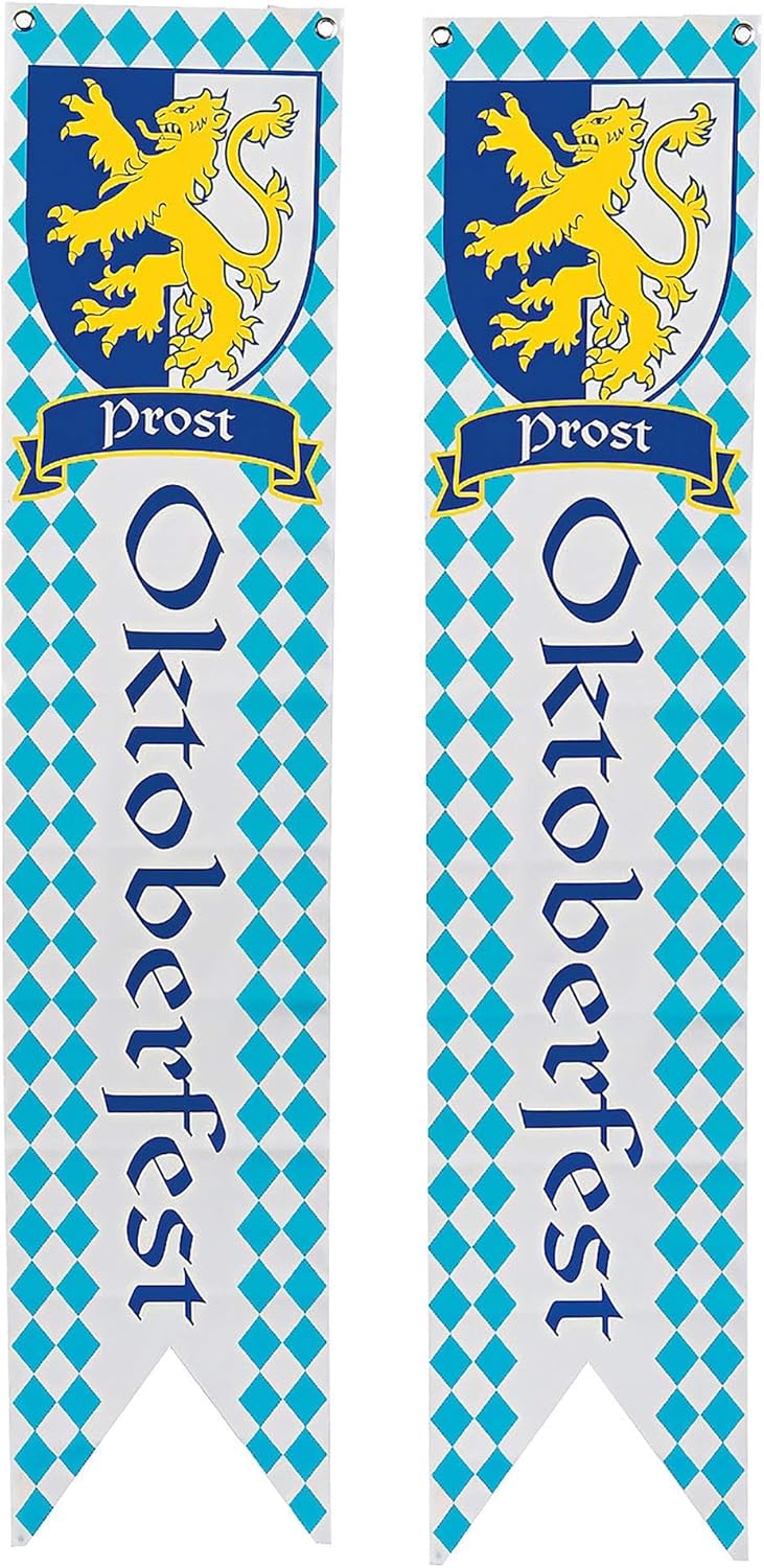 Juego de 8 piezas de decoración de Oktoberfest  6 faroles de papel colgantes y 2 carteles de pared para suministros de fiesta de Oktoberfest,