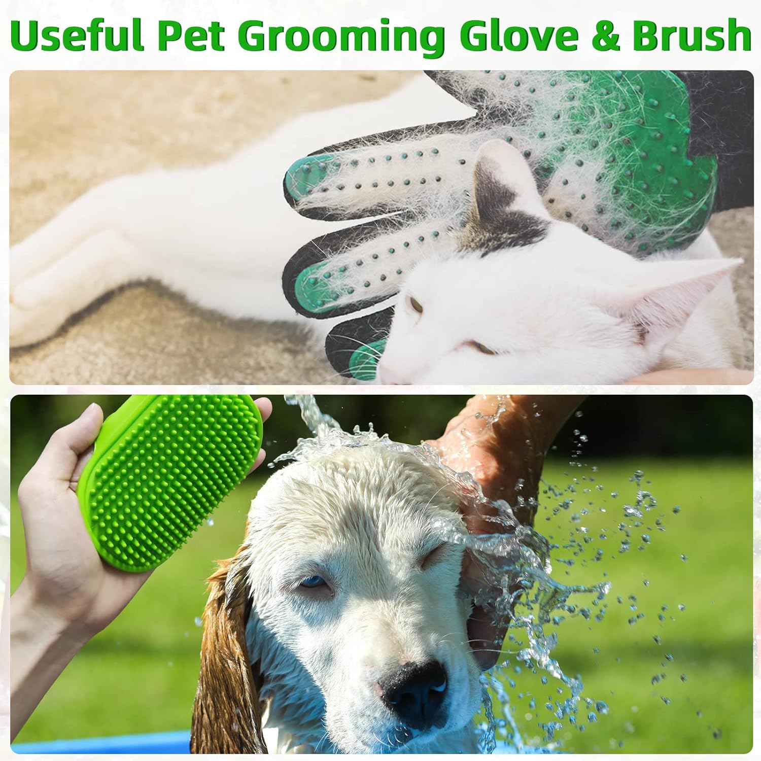 Pup Jet Dog Wash, juego de 8 herramientas de baño para mascotas, incluye boquilla de manguera, rociador de espuma, guante de aseo para mascotas y