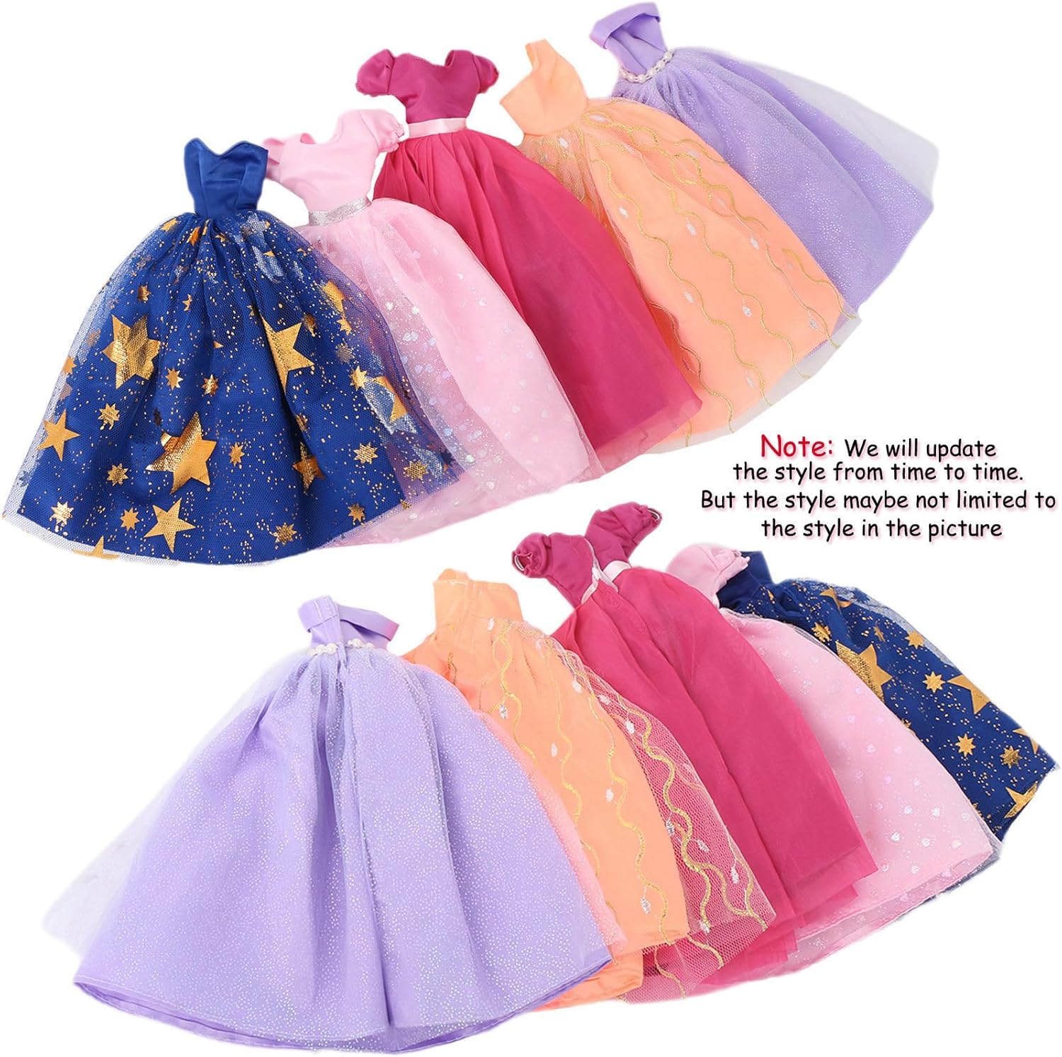 BJDBUS 5 piezas de vestido de novia hecho a mano vestido de fiesta para niña de 11.5 pulgadas muñeca accesorios de ropa al azar conjunto de ropa