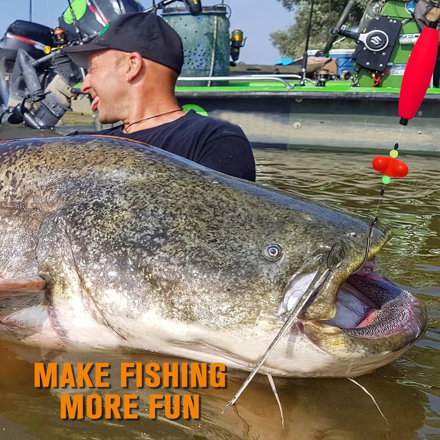 Dovesun Plataformas de pesca para bagre, 6 piezas de aparejos de pesca para gato, aparejo Santee Rig 50 60 70 80 ganchos circulares para flotadores