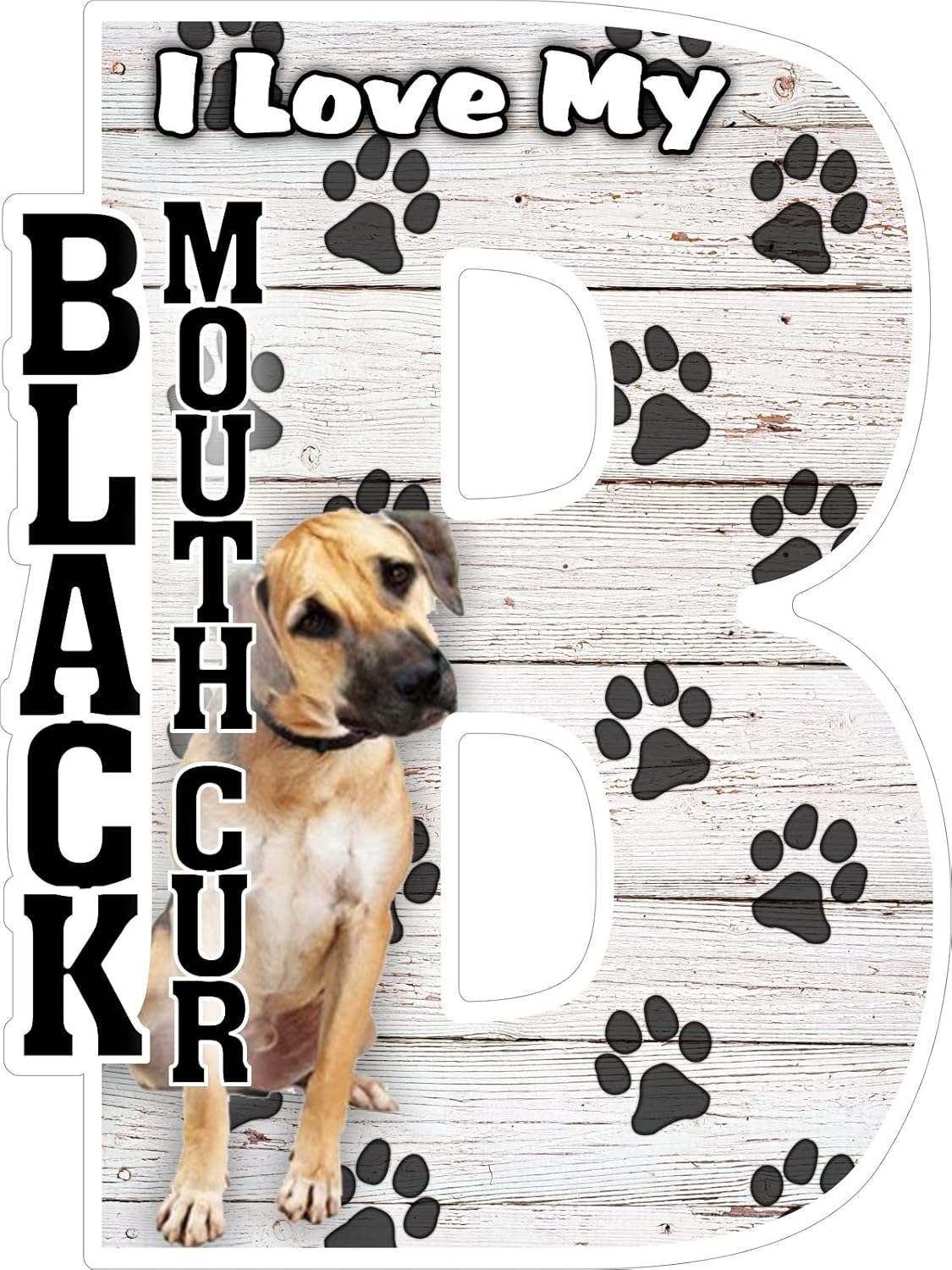 Imán para nevera I Love My Black Mouth Cur