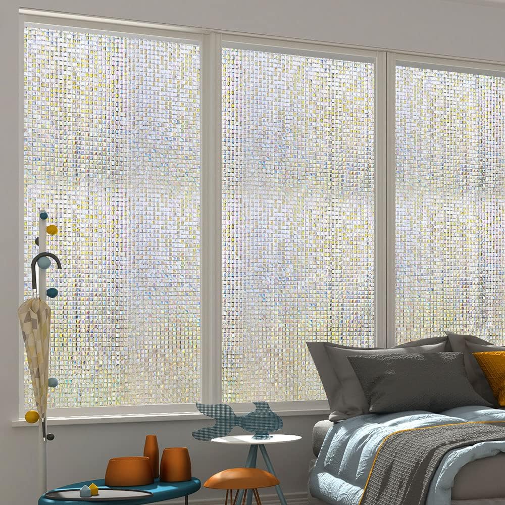 Película de mosaico 3D para ventana, película de vidrio esmerilado para ventana, calcomanías decorativas de vinilo para ventana, anti-UV, adherencia