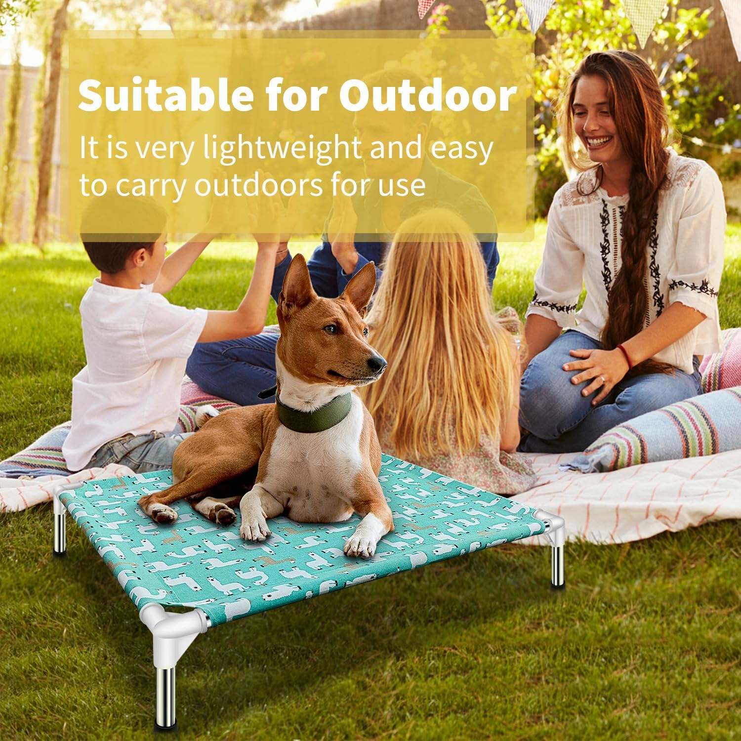 Modorki Cama elevada para perro para mascotas, tamaño mediano, material de nailon, fácil de limpiar, resistente y duradera, ideal para uso en