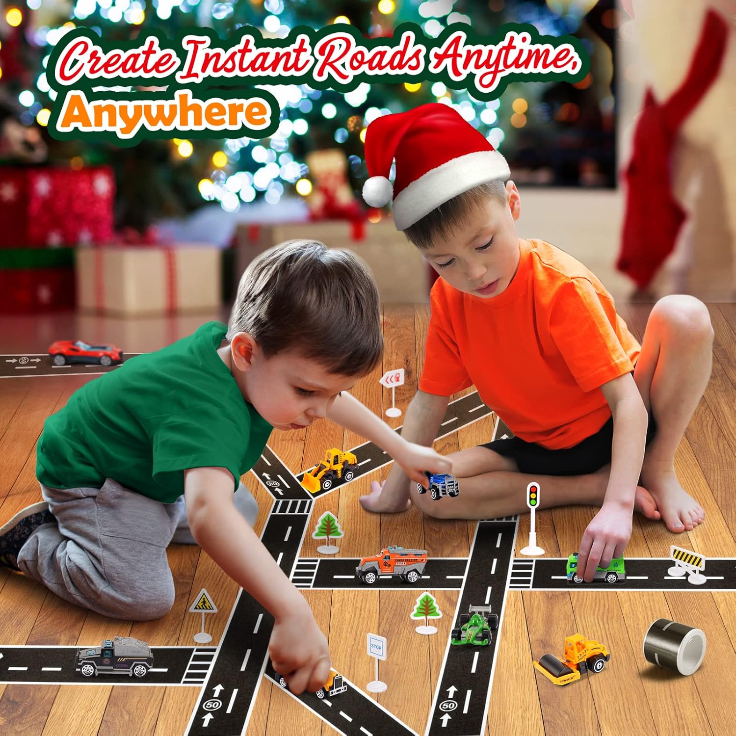 Calendario de Adviento de Navidad 2022 para niños vehículos de aleación y juegos de helicópteros de juguete más 2 alfombrillas de juego, regalo