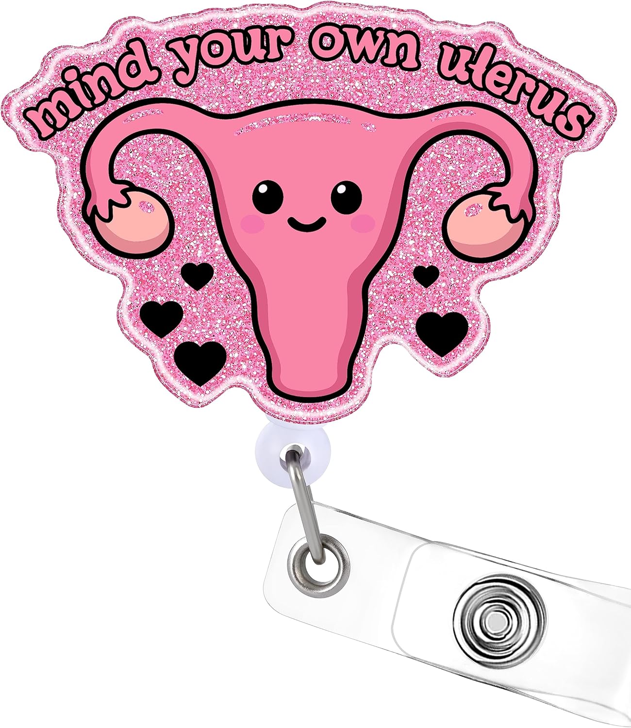 Plifal Soporte retráctil para carretes de útero con clip de identificación para obstetricia, enfermera, enfermería, tarjeta de identificación,