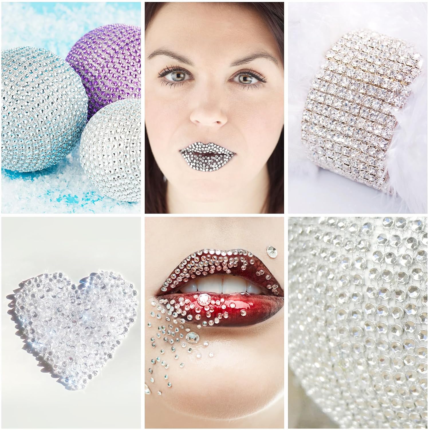 2210 calcomanías de diamantes de imitación transparentes autoadhesivas, brillantes para cara, 7 tamaños de 0.19 pulgadas, belleza, maquillaje, arte
