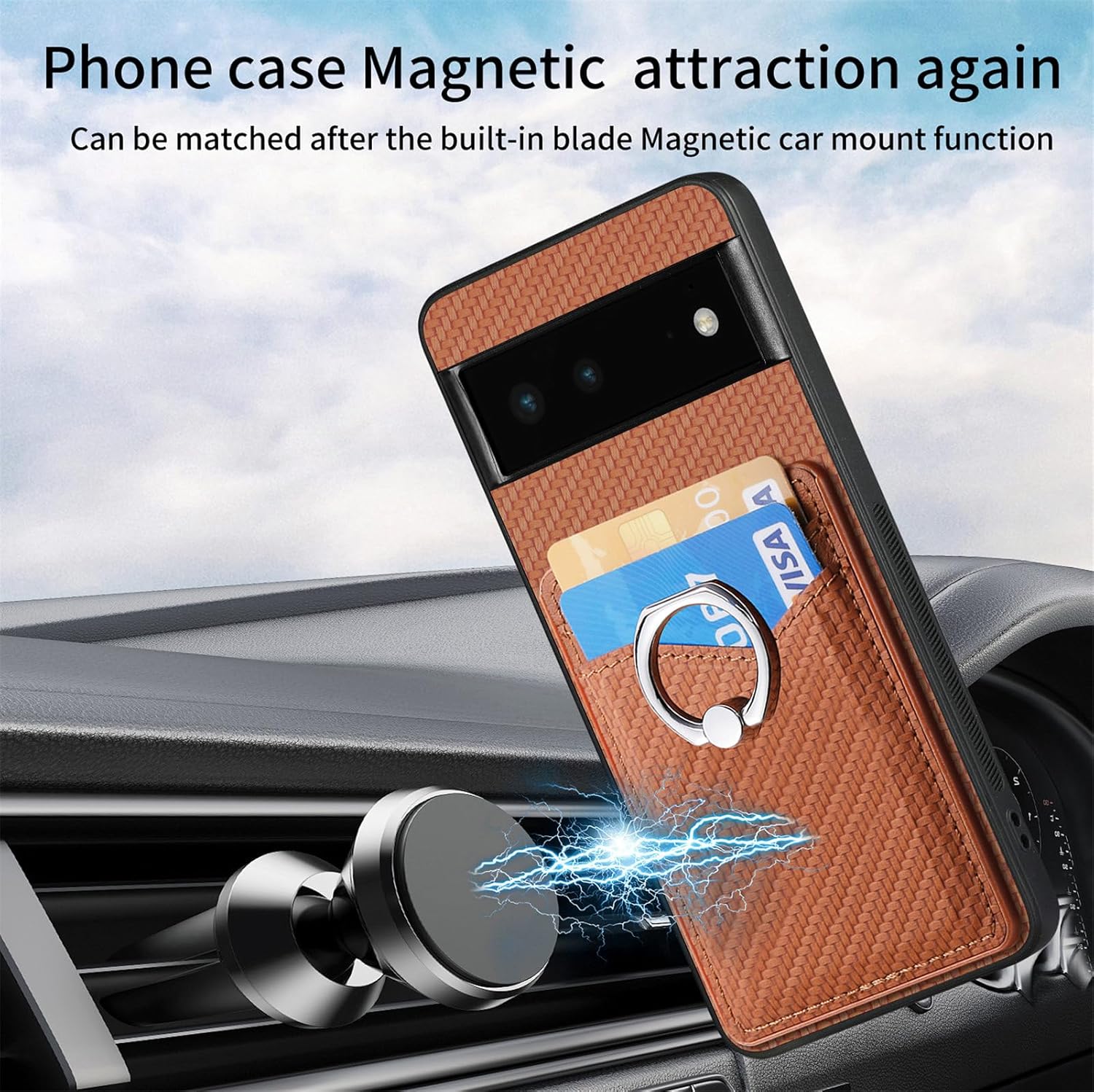 Asuwish Funda de teléfono para Google Pixel 6 Funda tipo cartera con protector de pantalla de vidrio templado y soporte de anillo delgado, soporte