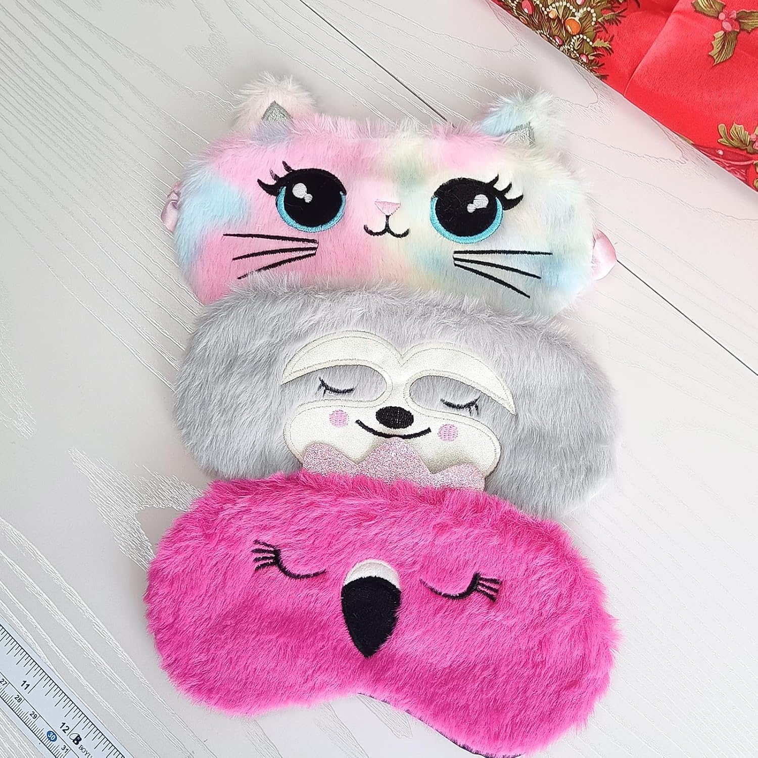 Antifaz para dormir con lindos animales, de felpa suave, con los ojos vendados, conejo, panda, koala, cubierta de ojos para niños, adolescentes,
