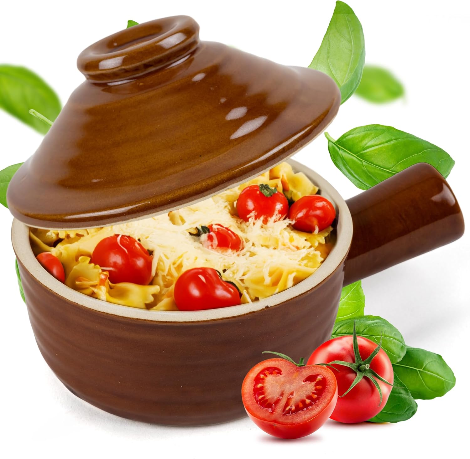 Roe & Moe Olla para huevos  Antiadherente, cerámica para microondas con tapa de chimenea y mango hueco. Reimagina el desayuno con huevos perfectos y