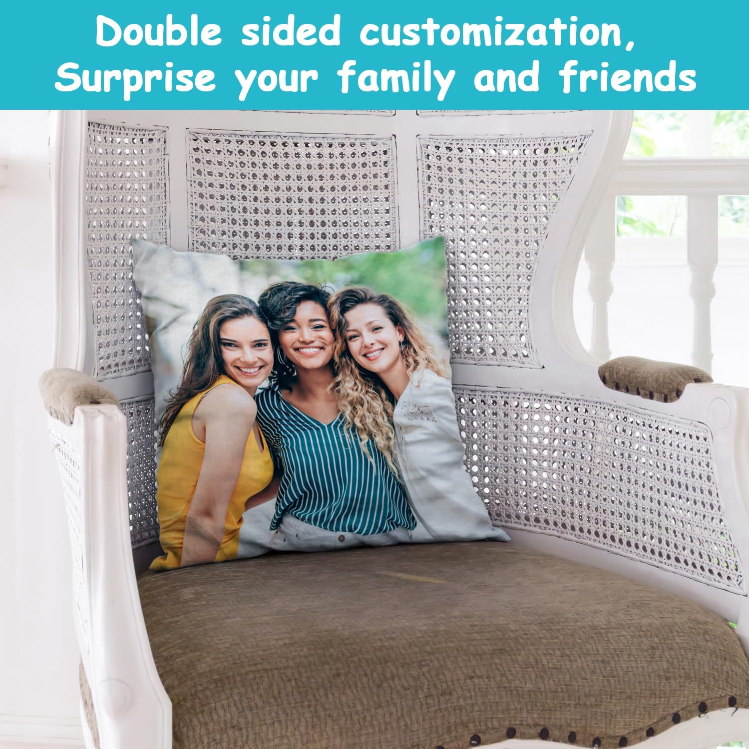 GagetElec Almohadas personalizadas con imagen, almohada personalizada con foto, (16 x 16 pulgadas con relleno de almohada), regalos personalizados