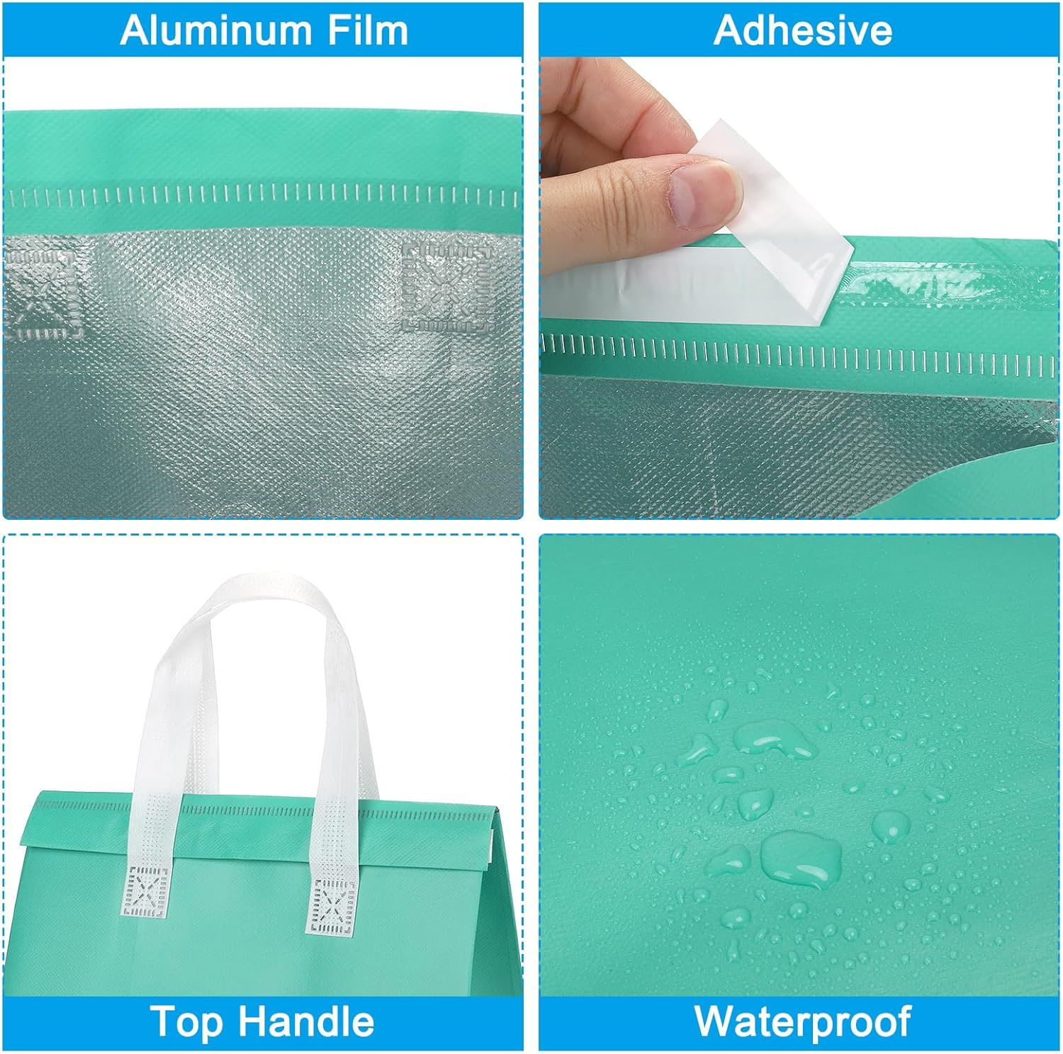 PATIKIL Bolsas aisladas para llevar, 35 bolsas aislantes térmicas de comestibles de 9.4 x 5.9 x 10.2 pulgadas para entrega de alimentos fríos y