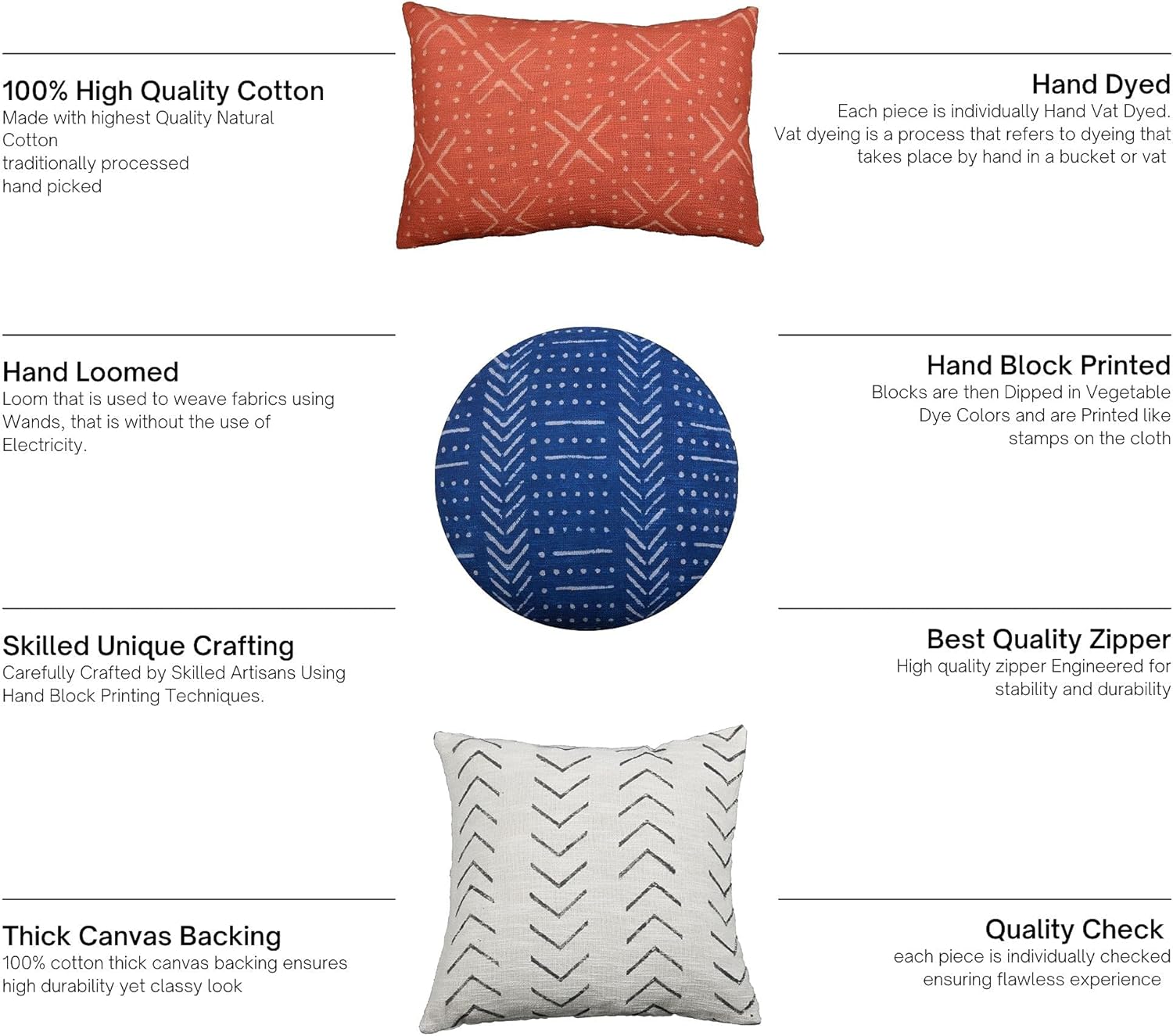 Funda de almohada lumbar de 100% algodón, tamaño grande, oblonga, decorativa, bohemia, geométrica, lujosa, para decoración del hogar (nieve marfil),