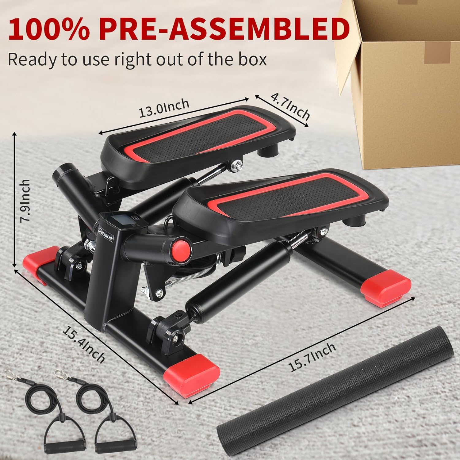 Ktaxon Steppers para ejercicio, mini stepper, escalera con movimiento de giro único, capacidad de carga de 300 libras, diseño de resistencia