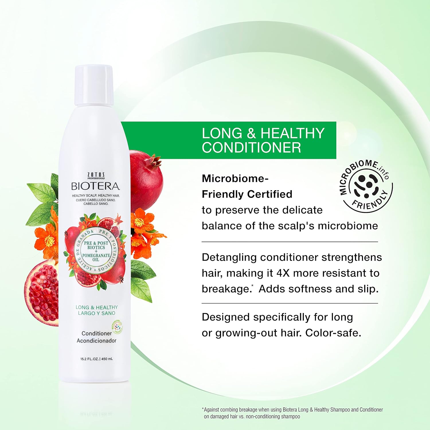 BIOTERA Champú y acondicionador fortalecedor largo y saludable  Cabello largo o en crecimiento  Apto para microbiomas, vegano