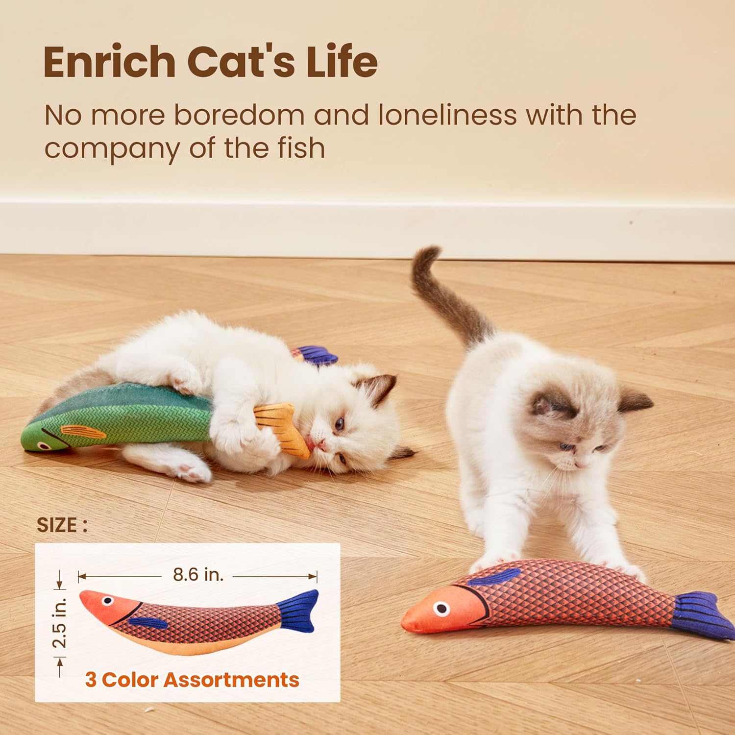 Potaroma Juguetes para gatos Saury Fish, paquete de 3 juguetes de sonido arrugado de hierba gatera, suaves y duraderos, juguetes interactivos para