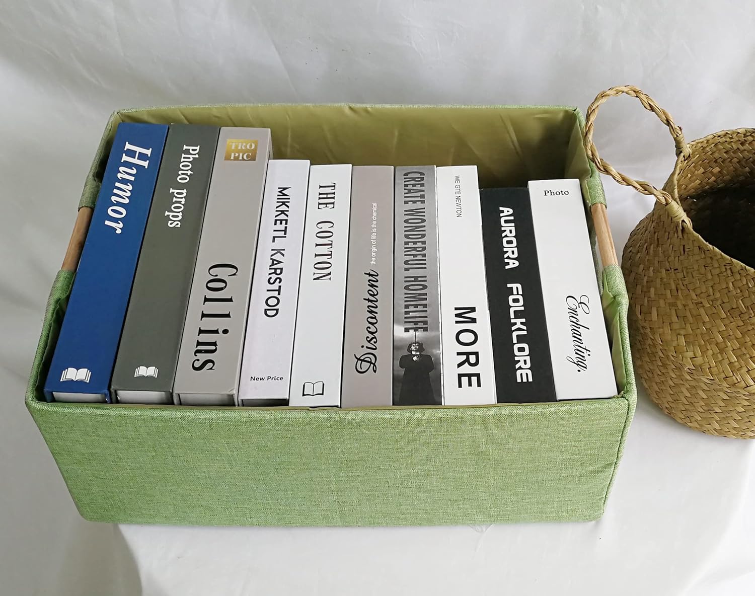 Contenedor de almacenamiento para estantes, cestas rectangulares para armario, caja plegable con asas, color gris, cajas de almacenamiento para