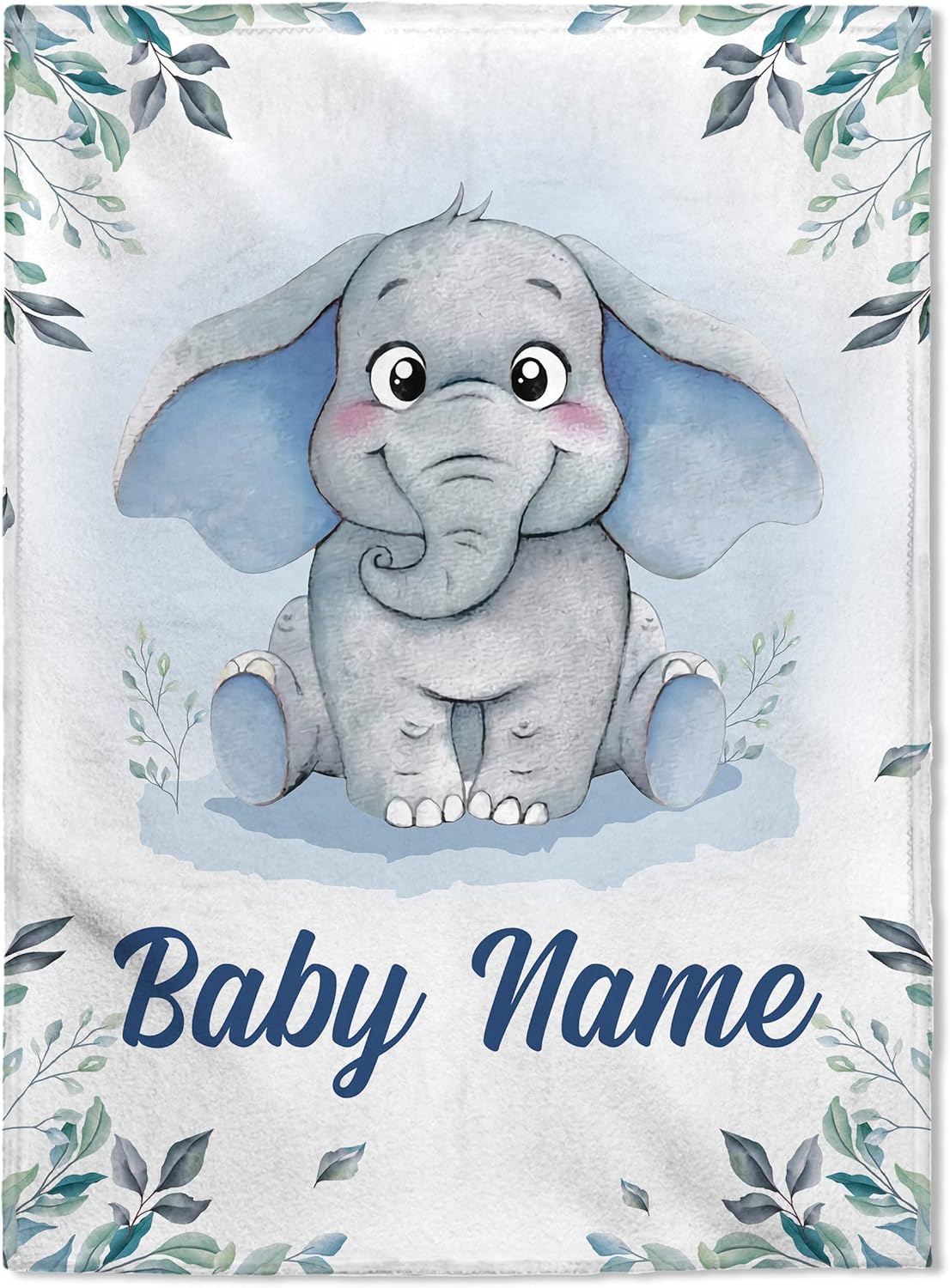 FLOCHIL Mantas de bebé personalizadas, manta de bebé personalizada  Manta de bebé con nombre para niños, el mejor regalo para bebé, elefantes recién