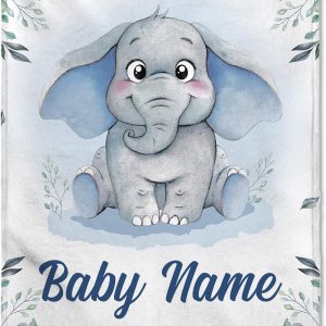 FLOCHIL Mantas de bebé personalizadas, manta de bebé personalizada  Manta de bebé con nombre para niños, el mejor regalo para bebé, elefantes recién FLOCHIL Mantas de bebé personalizadas, manta de bebé personalizada  Manta de bebé con nombre para niños, el mejor regalo para bebé, elefantes recién