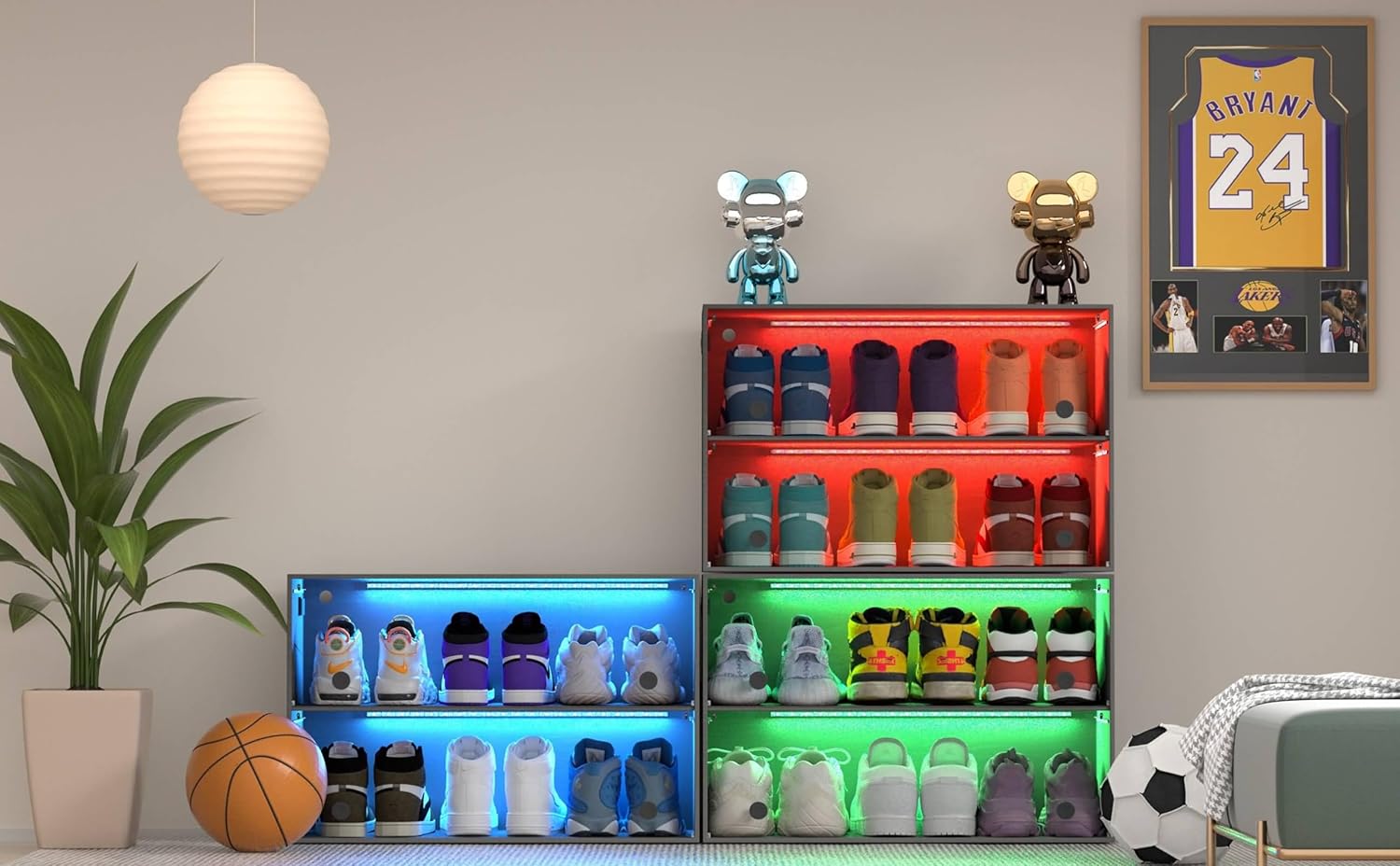 Organizador de almacenamiento de zapatos, caja de almacenamiento de zapatos, caja de almacenamiento de zapatos apilable de madera con puerta
