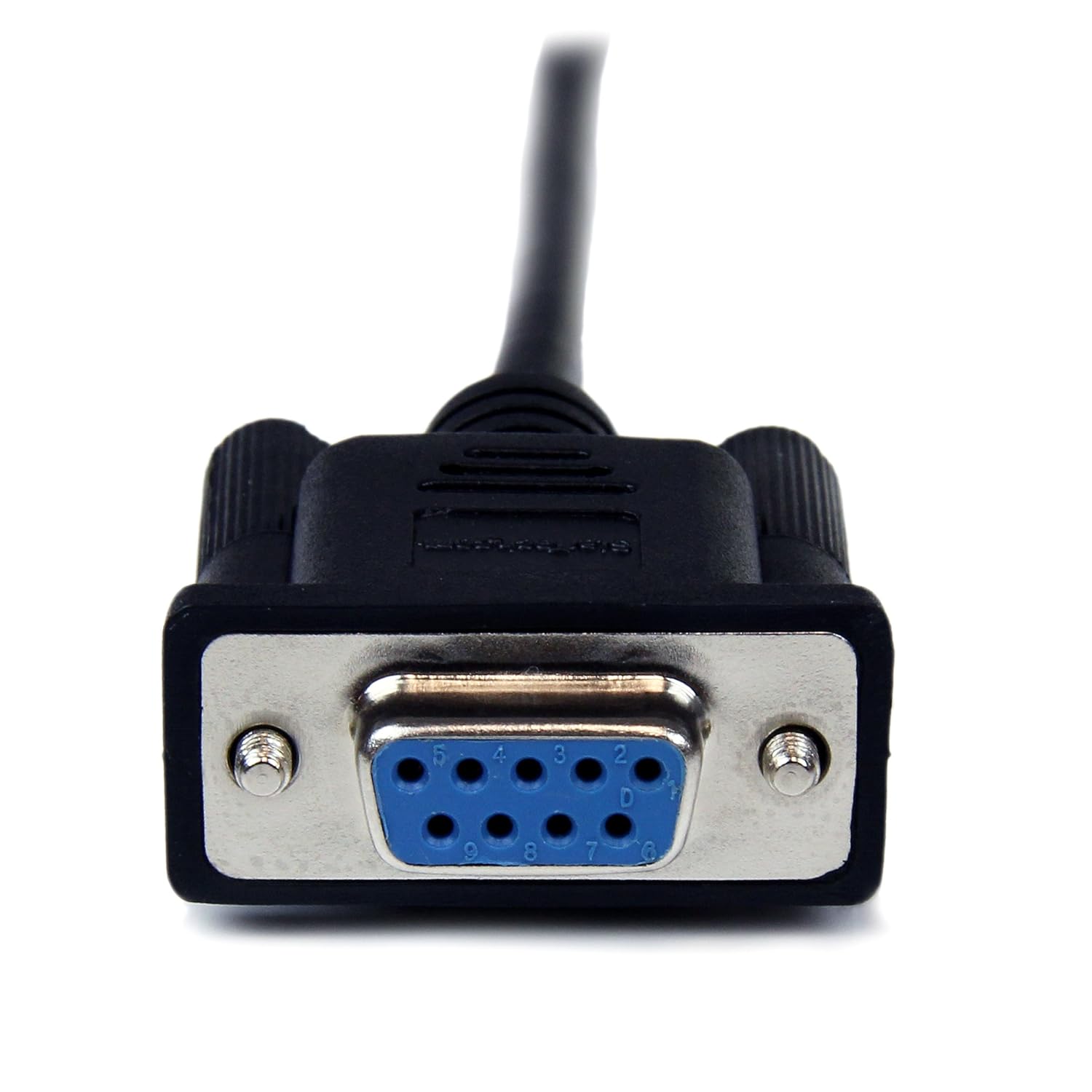 StarTech.com Cable de módem nulo serie DB9 RS232 negro de 3.3 ft FM – DB9 macho a hembra – Cable de módem nulo de 9 pines – 1 x DB9 (M), 1 x DB9