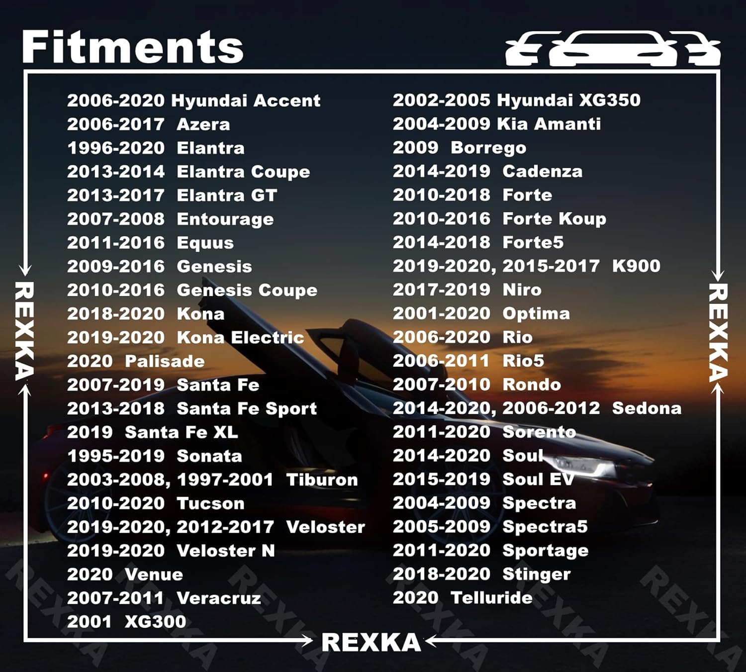 Rexka Clips de retención de aislamiento de capó para Hyundai Kia 81126-37010 Accent Azera Elantra Santa Fe Sonata Tucson Amanti Borrego Cadenza
