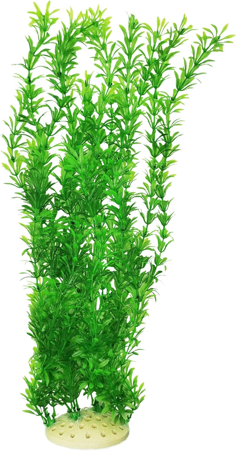 Plantas artificiales de acuario, plantas de pecera de 21.5 pulgadas de alto, grandes plantas artificiales de plástico verde artificial, cañas de