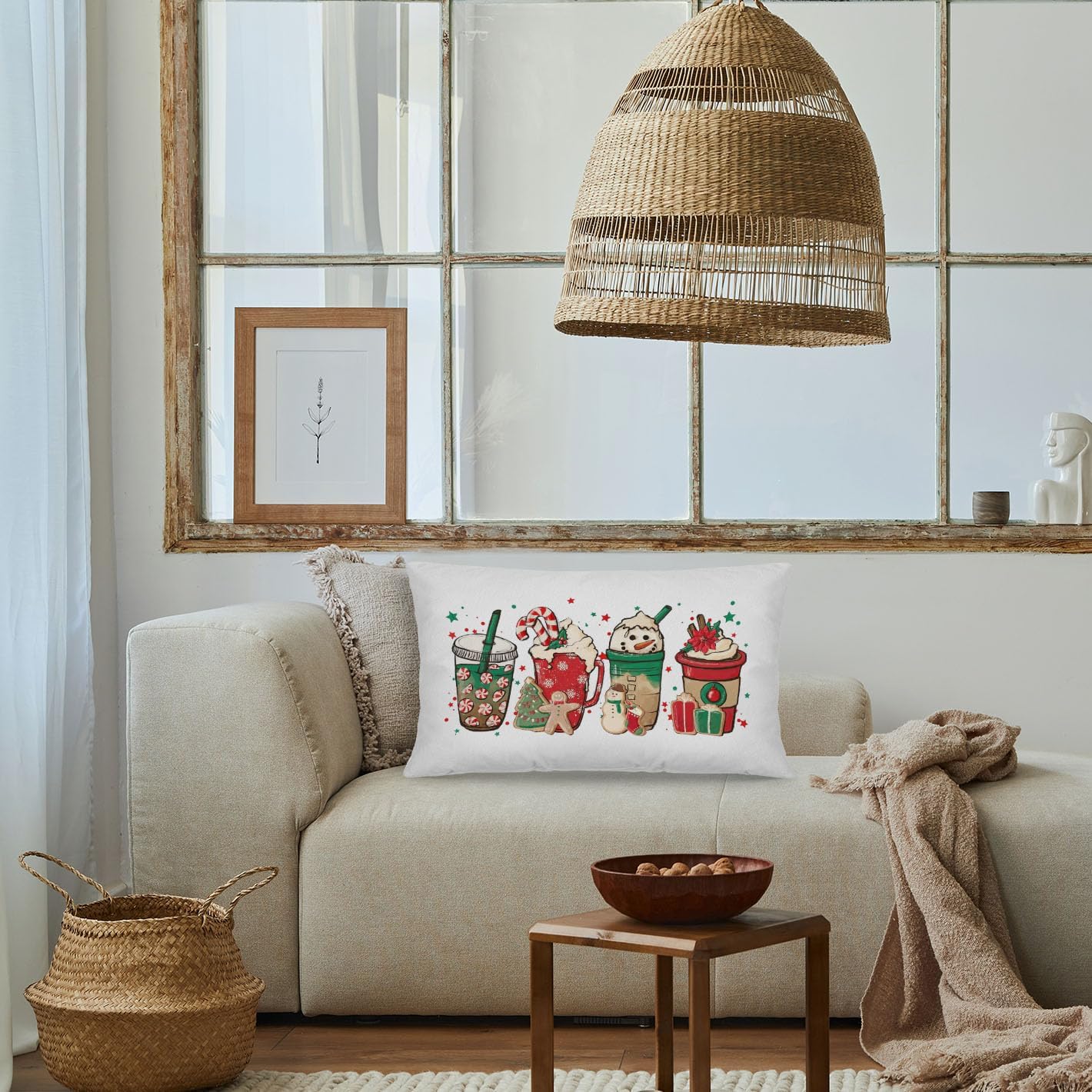 Fundas de almohada de Navidad de 12 x 20 pulgadas, fundas de almohada de Navidad para exteriores, fundas de almohada de Navidad, almohadas