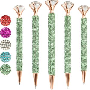 5 bolígrafos grandes de diamantes de cristal, bolígrafo brillante de tinta negra, lindo bolígrafo de diamantes de imitación con diamante para 5 bolígrafos grandes de diamantes de cristal, bolígrafo brillante de tinta negra, lindo bolígrafo de diamantes de imitación con diamante para