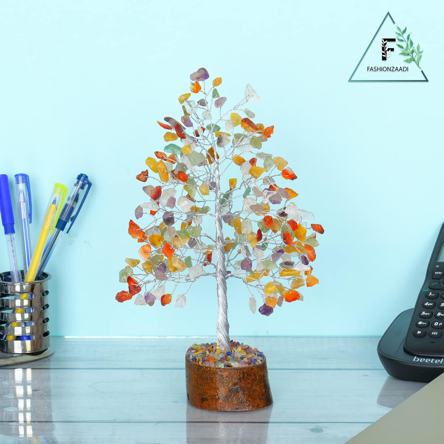 Árbol del dinero FASHIONZAADI con piedras preciosas, bonsai hecho a mano para el equilibrio de los chakras, sanación o reiki, árbol espiritual para