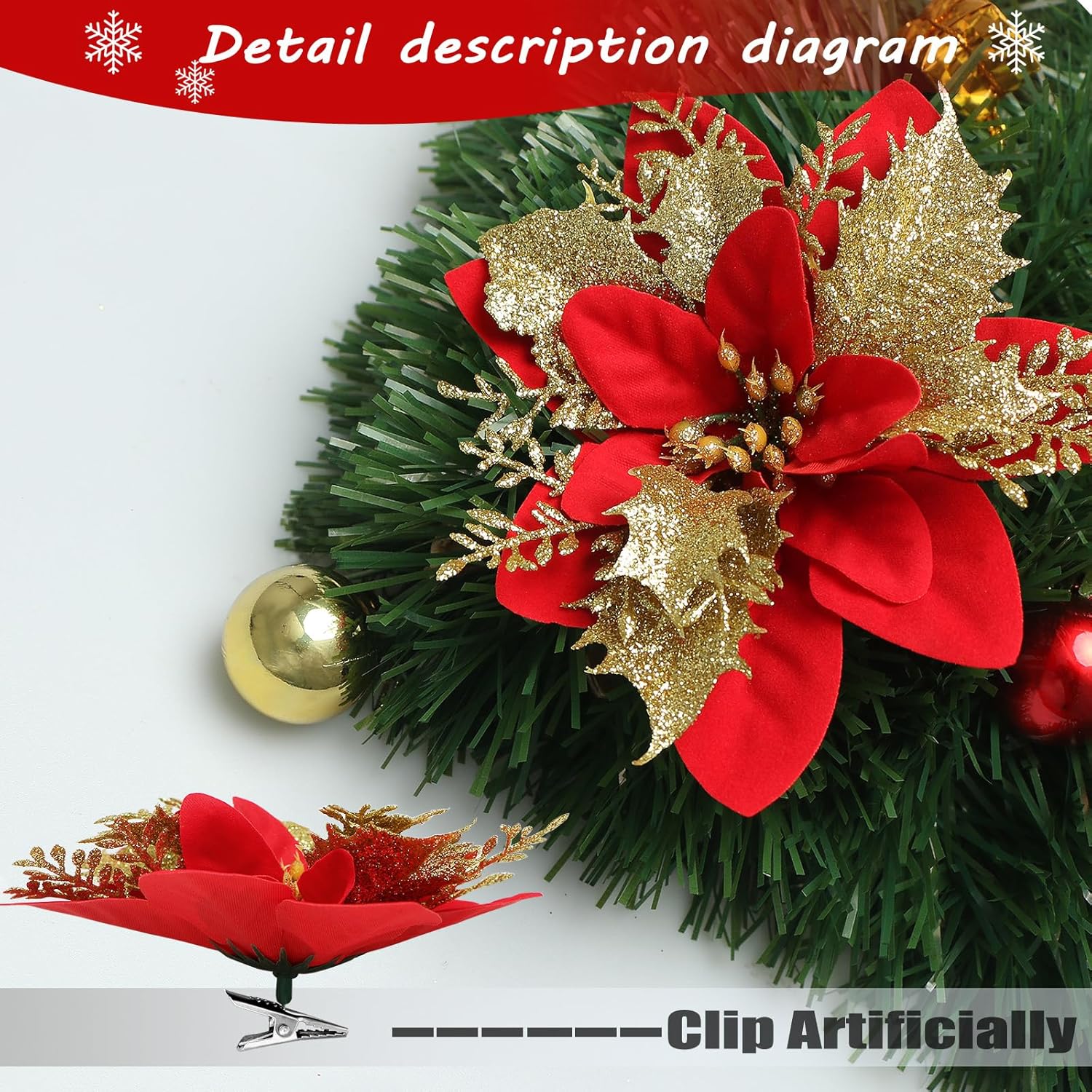 Paquete de 5 guirnaldas de Navidad de 250 pies para Navidad y no iluminadas, decoración de vacaciones suave para interiores y exteriores, guirnalda