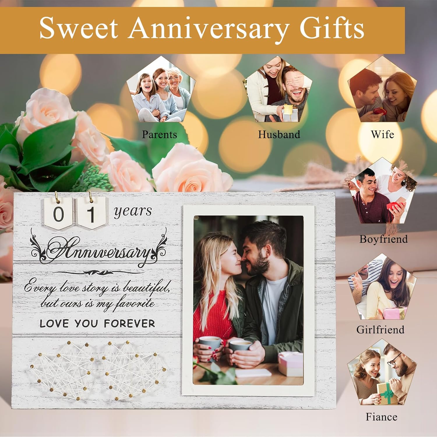 Marco de fotos de aniversario de boda regalo para parejas. Marcos de boda personalizados. Cada historia de amor es hermosa pero nuestra es mi