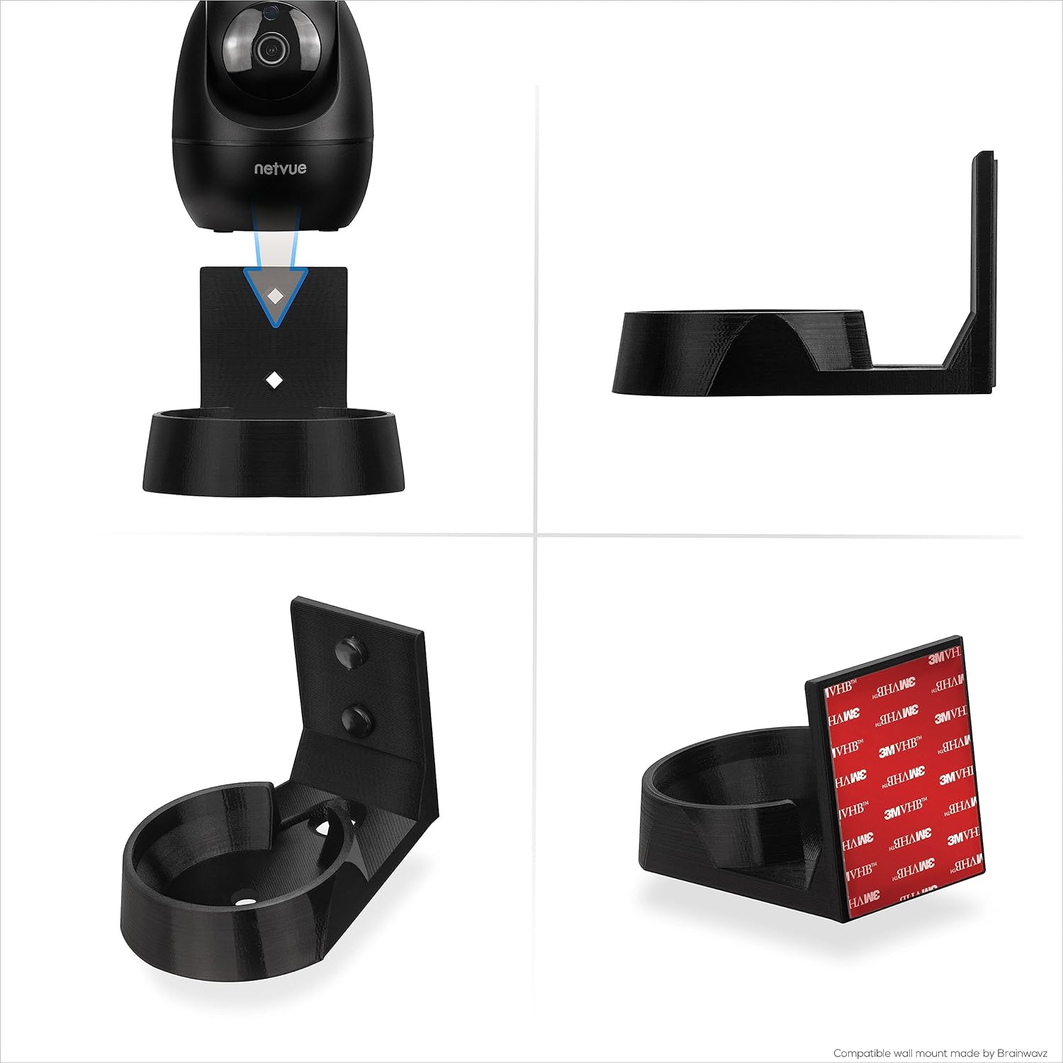 Soporte de pared compatible con cámara NETVUE NI-3421 para interiores de mascotas y bebés, soporte adhesivo para cámara de seguridad, reduce los