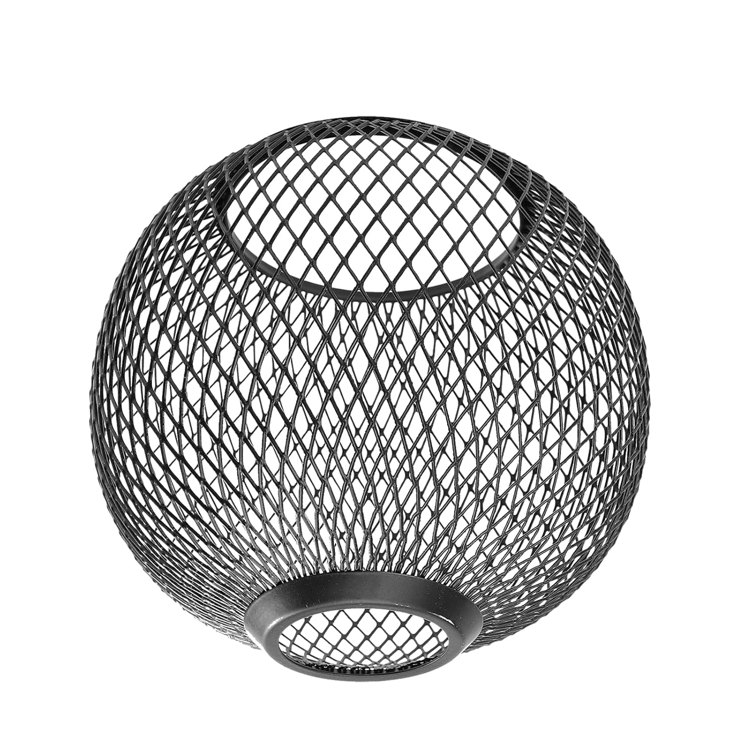 Pantalla de lámpara de jaula de metal Cloche de alambre de pollo, pantalla de lámpara hueca negra, cubierta de lámpara para el hogar, bombilla