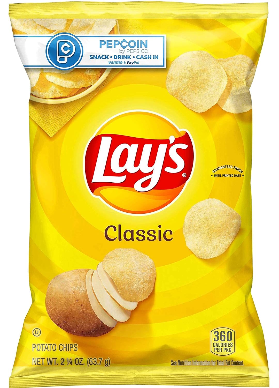 Lays Classic Potato Chips, 2.25 onzas – 24 por caja.