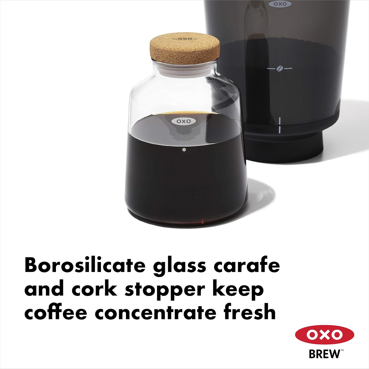 OXO Brew – Cafetera compacta de café frío y cafetera de una sola porción, 12 onzas, color blanco