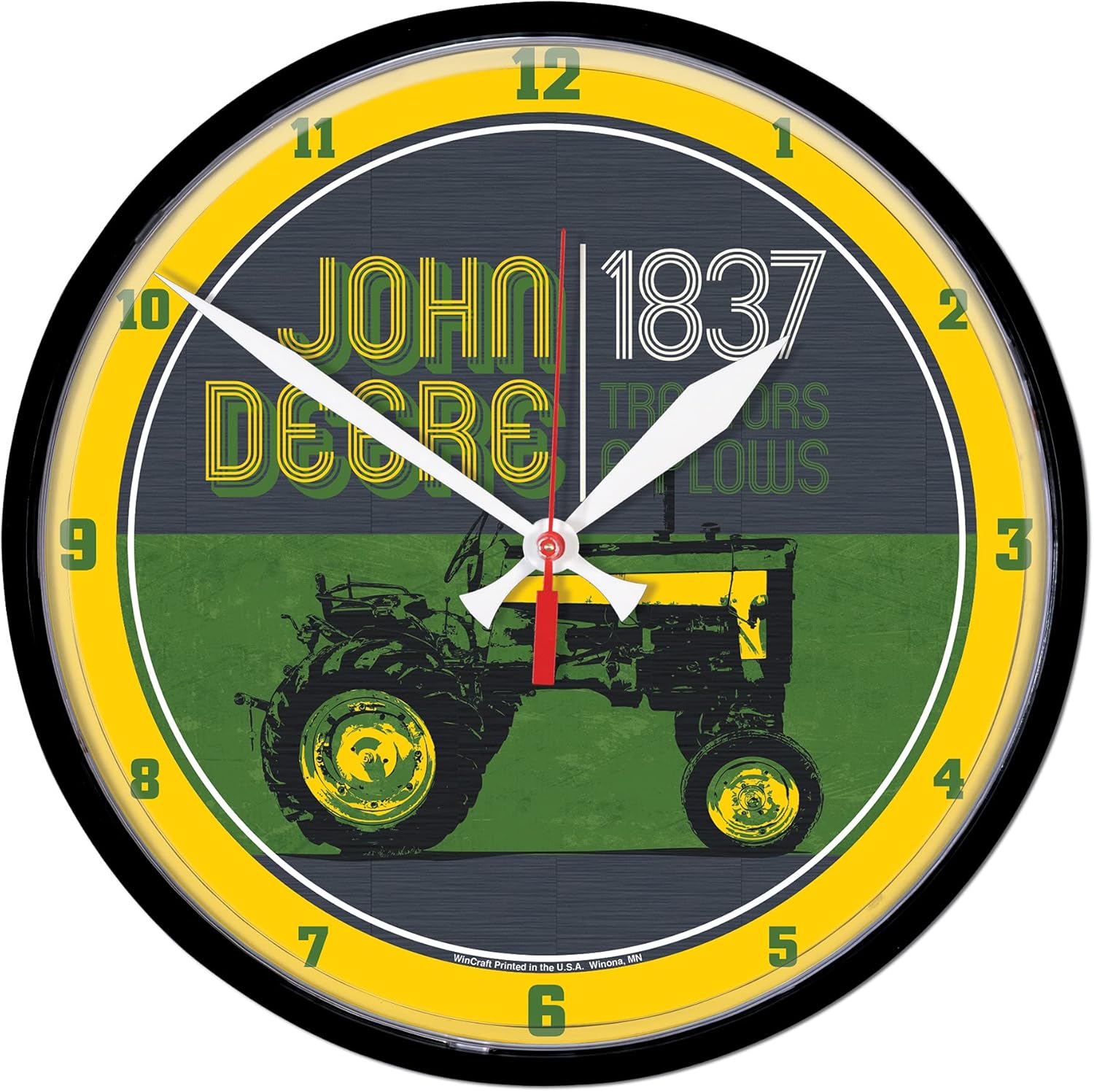 WinCraft John Deere Reloj Redondo TRACTORSIDE