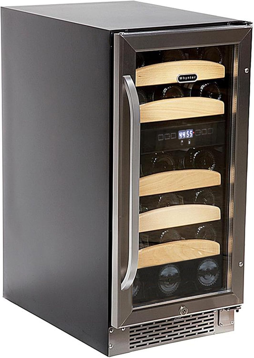 Whynter BWR-281DZ refrigerador de vino empotrado de doble zona, 28 botellas, Acero inoxidableNegro