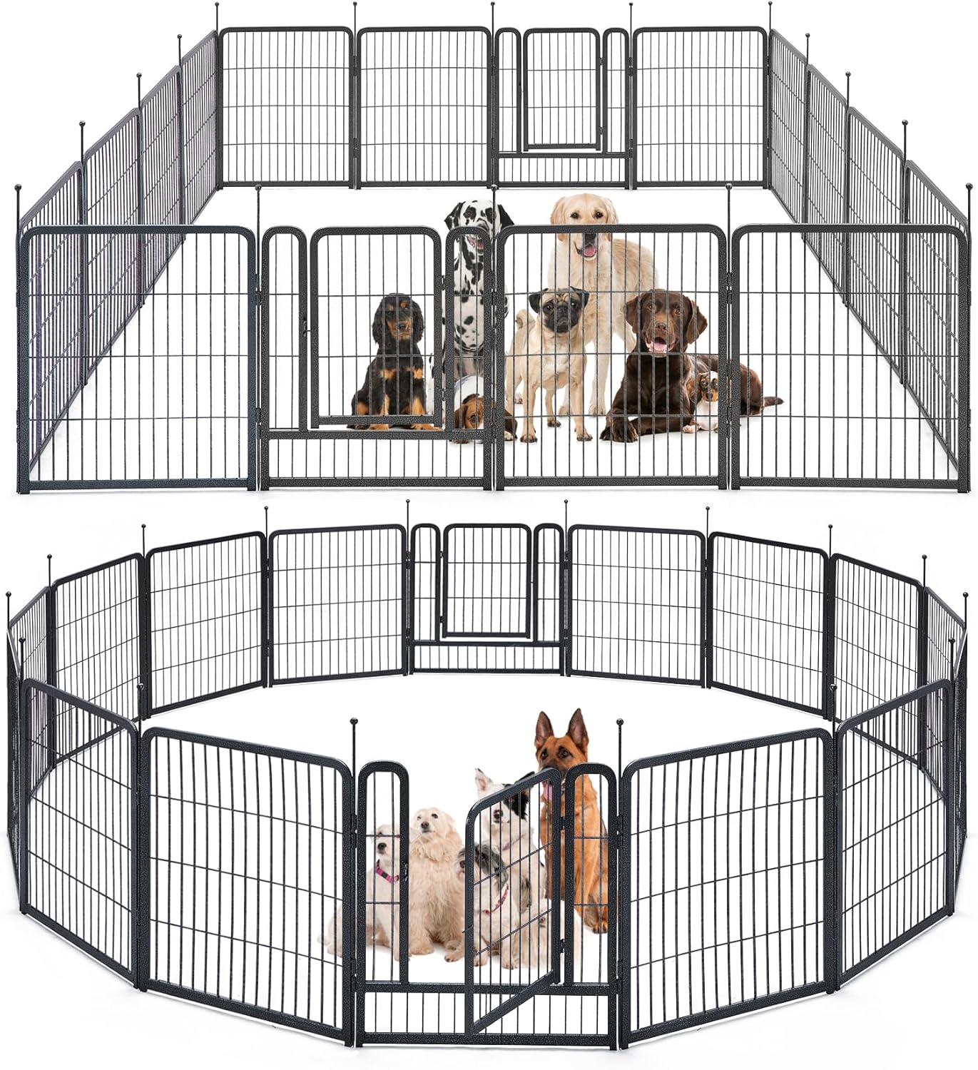 mestyl Corralito para perros, 32 pulgadas de altura, 16 paneles para exteriores, corralito de juego para perros grandes, medianos y pequeños,
