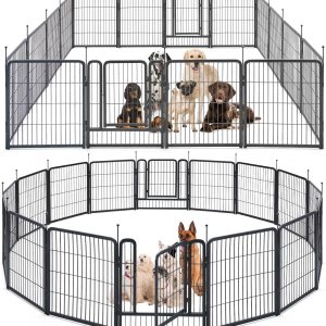 mestyl Corralito para perros, 32 pulgadas de altura, 16 paneles para exteriores, corralito de juego para perros grandes, medianos y pequeños, mestyl Corralito para perros, 32 pulgadas de altura, 16 paneles para exteriores, corralito de juego para perros grandes, medianos y pequeños,