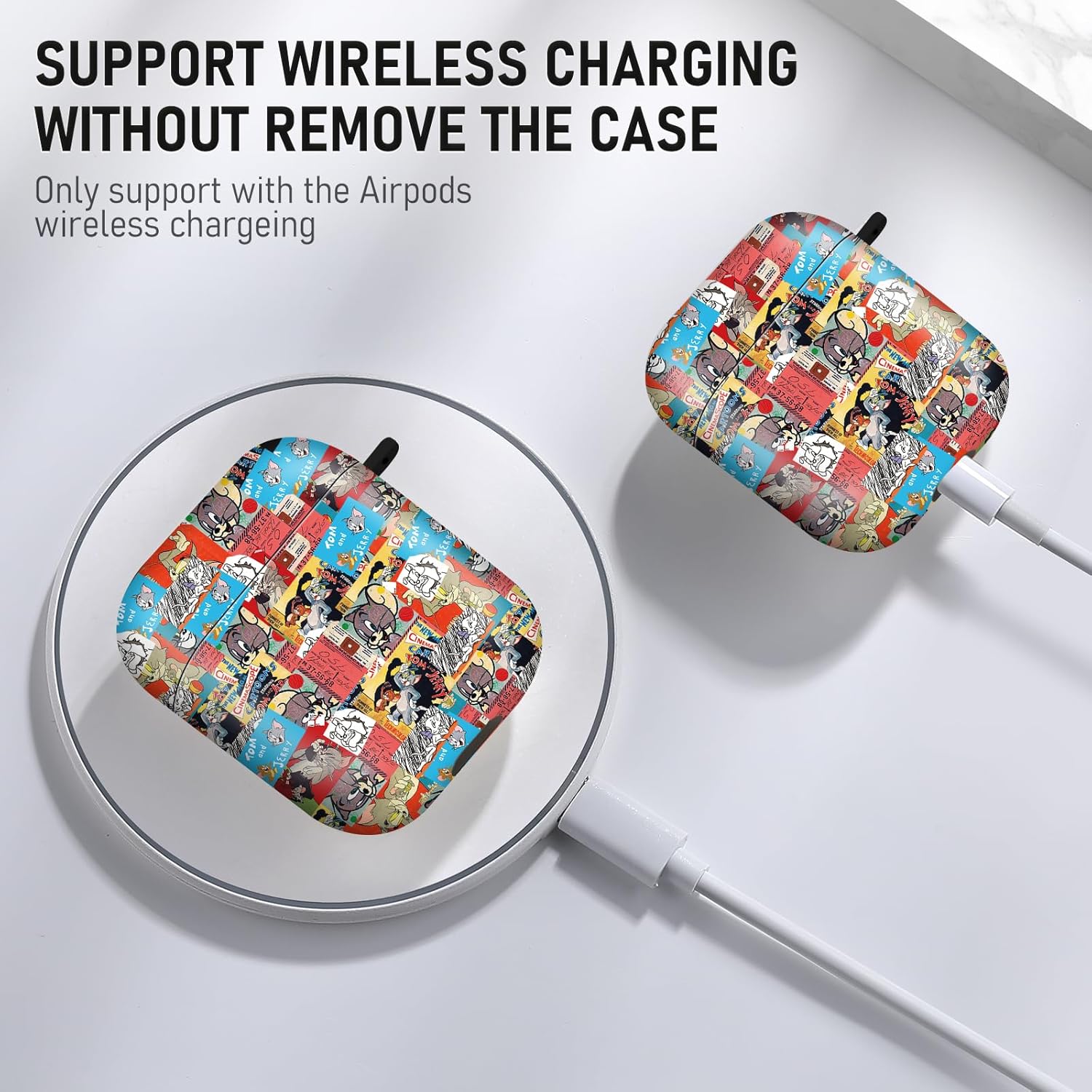 Gedicht Funda para Airpods de 2 generación de dibujos animados, cubierta suave que absorbe los golpes, funda protectora para Airpods 1 y 2 de Apple